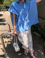 【26ss】Shoulder-Shirring Shirts_Blue