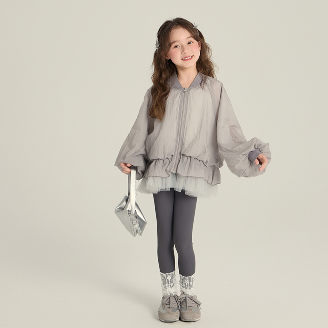 秋ダークグレーレギンス