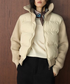 ニット切り替え中綿ブルゾン【a-50117】