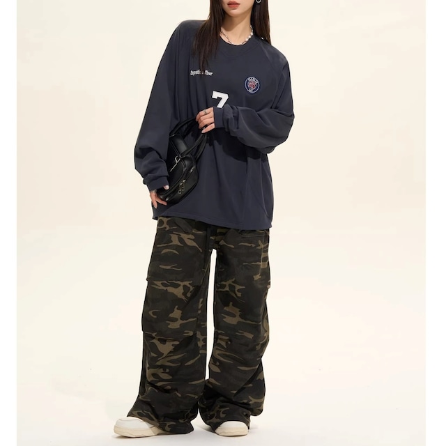 ナンバリングワッペンルーズフォルムプルオーバー 2col R01862