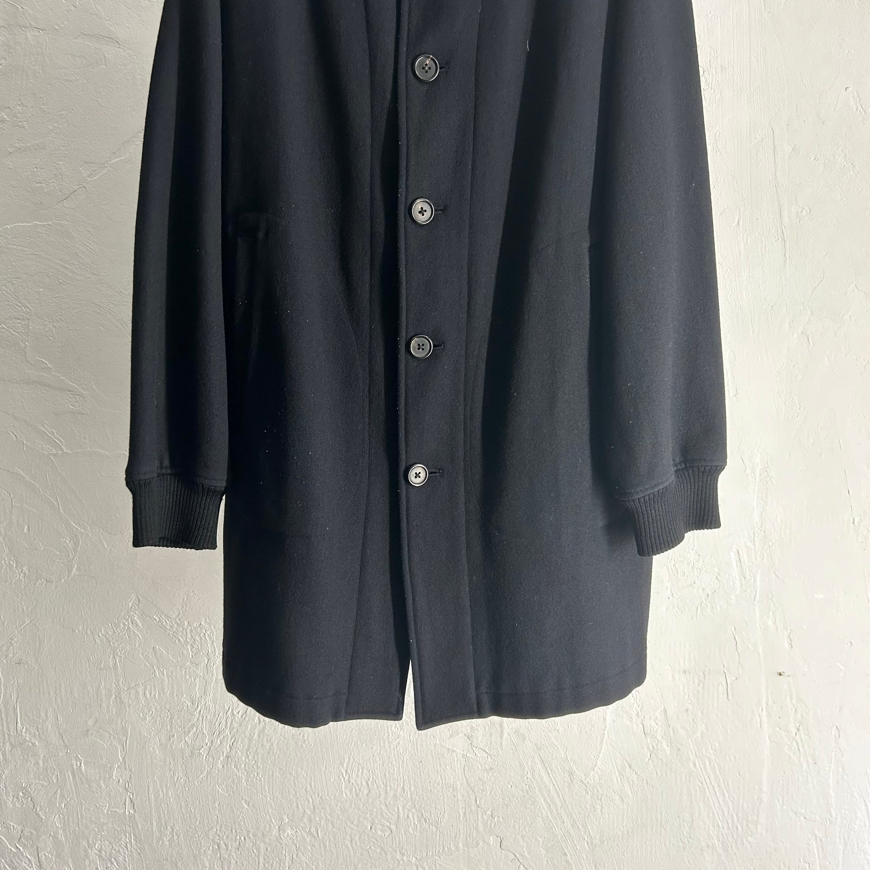 90s Y's for men（Yohji Yamamoto）Rib Collar Melton Wool Coat | VOLAR