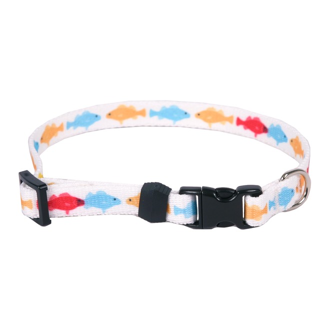 Rainbow Fish White 首輪Sサイズ＋リード XSサイズ セット - Yellow Dog Design