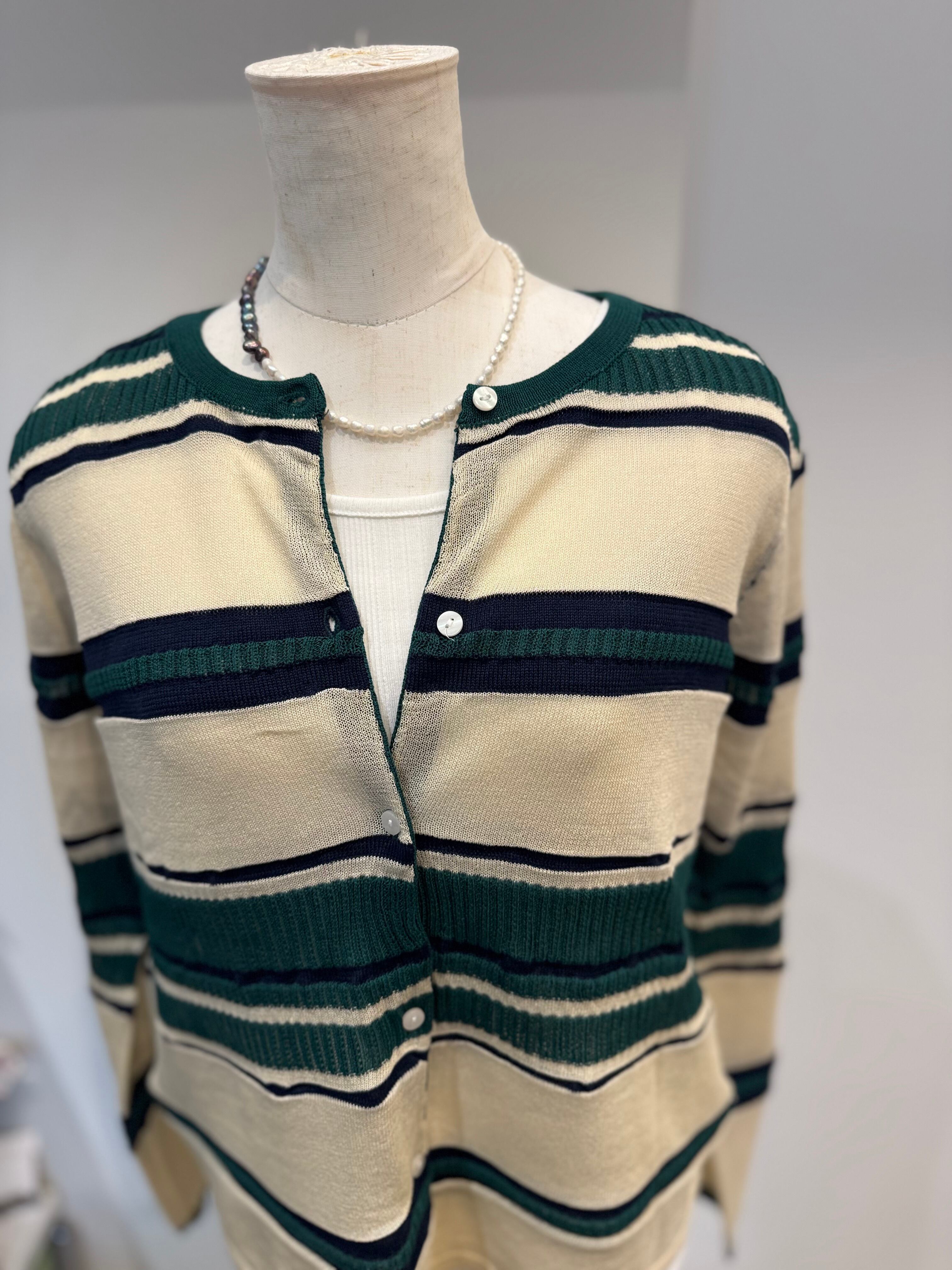 【CHIGNON】マルチボーダーカーディガン 9561-090