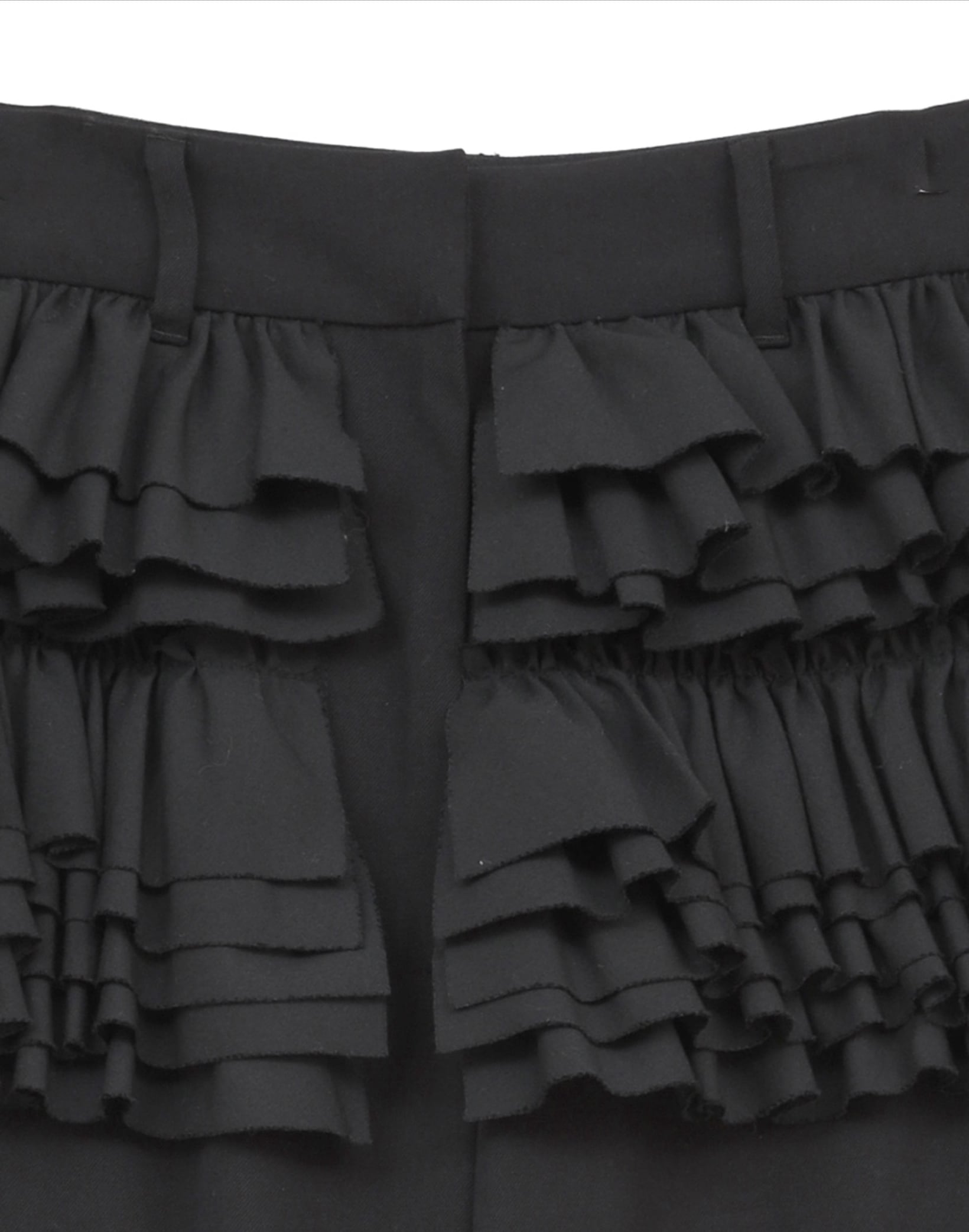 CLANE FRILLED SLACKS BLACK | FLICKA ASHIYA