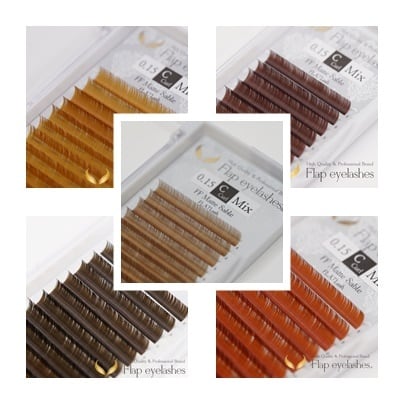 FF Matte ブラウン D-MIX | まつげエクステ商材 FLAP EYELASHES