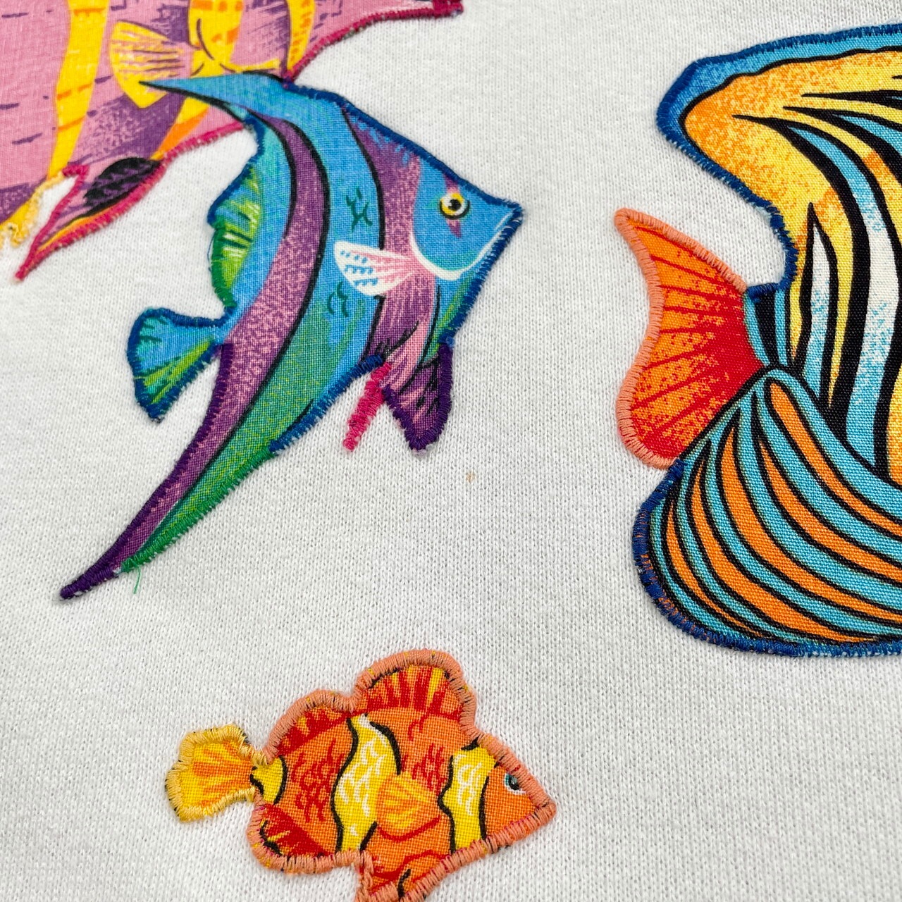 90年代 USA製 熱帯魚 アニマルワッペン スウェットシャツ メンズ2XL 