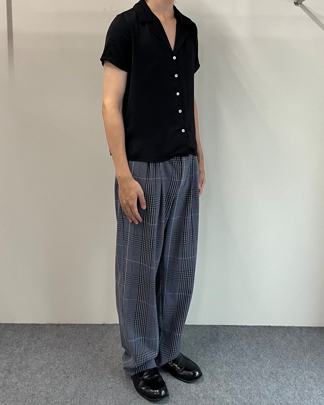 open collar shell button shirt