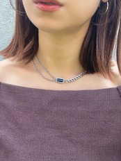 ss black zirconia necklace