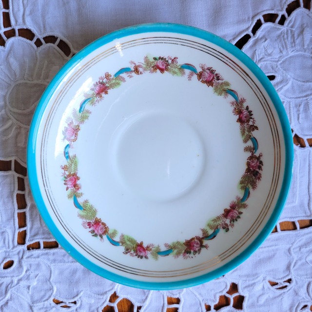 【窯元不明】手描きのメッセージ　カップ＆ソーサー