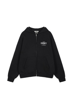 [DEINET] LOST IN SYDNEY ZIP-UP HOODIE IN BLACK 正規品 韓国ブランド 韓国通販 韓国代行 韓国ファッション デイネット ダイニット 日本 店舗