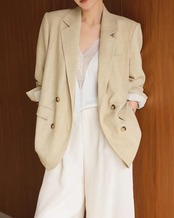 Button Front Hip-Length Loose Jacket    L0008
