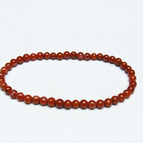 ナンホーンアゲート ブレスレット 4mm 南紅瑪瑙 ブレス 一点物 メール便可 [M便 1/10] 111-42226
