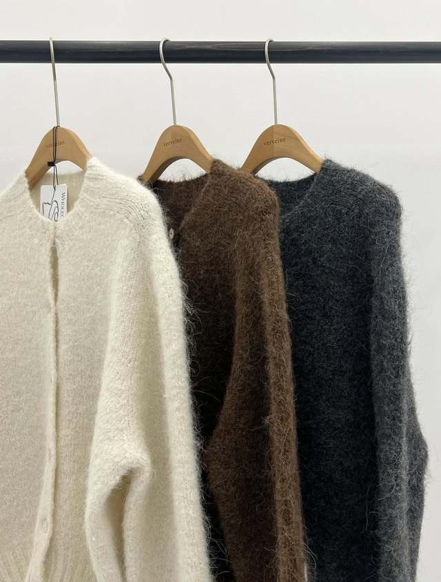(即納) verveine / Lucy alpaca whole garment cardigan