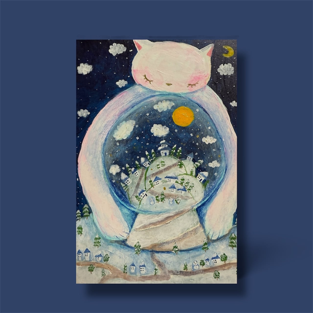 猫×クローバー」10×10cm 〈ウッドバーニングアートフレーム〉 | PAY ID