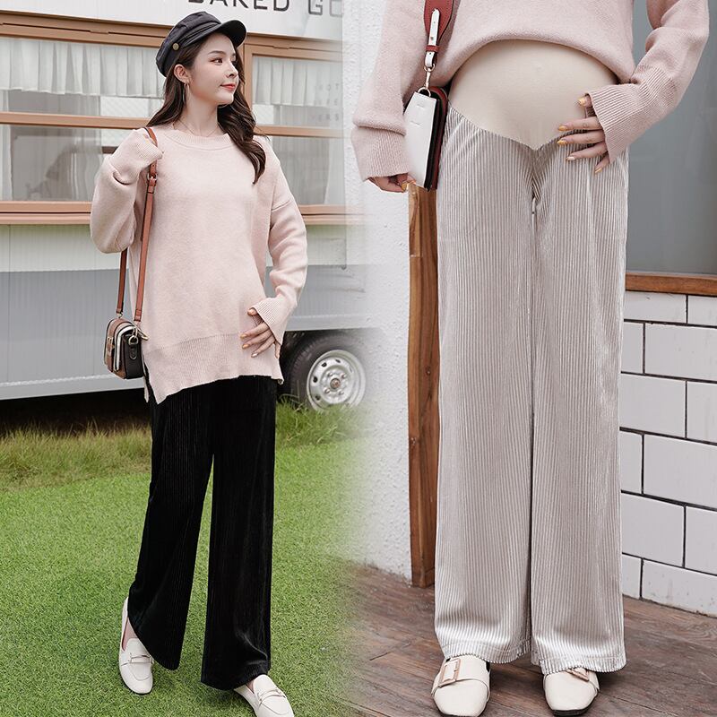 【新作】【送料無料】 マタニティウェア2019秋と冬の新しいファッショントレンディな母親妊娠中のベリーリフトパンツストレートワイドレッグ調節可能なハイウエストマタニティパンツ-アリババ オータム 秋物 ウィンター 冬物 アジャスタブル expec296790826212