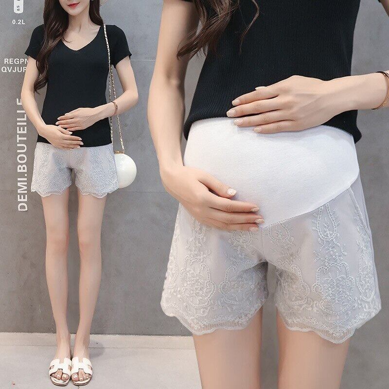 【新作】【送料無料】 マタニティ服2018サマースタイルレギンスサマーシンレースマタニティパンツアウターウェアショーツ妊娠中 夏物 ブルマー AL expec327268282387