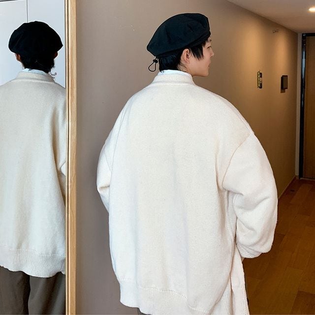 予約販売】カーディガン ニット メンズ アウター トランプ柄 ハート柄