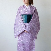 「京紫色」 〜ピーコック崩し柄×ドット❤︎〜浴衣・夏着物・単衣