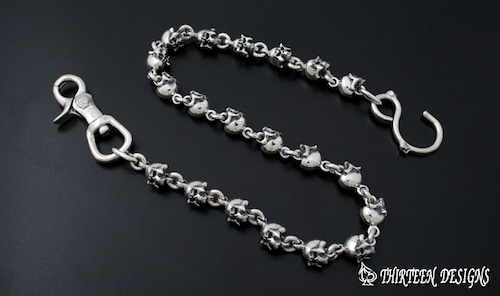 THIRTEENDESIGNS サーティーンデザインズ KWC-2H SMALL HORROR SKULL WALLET CHAIN