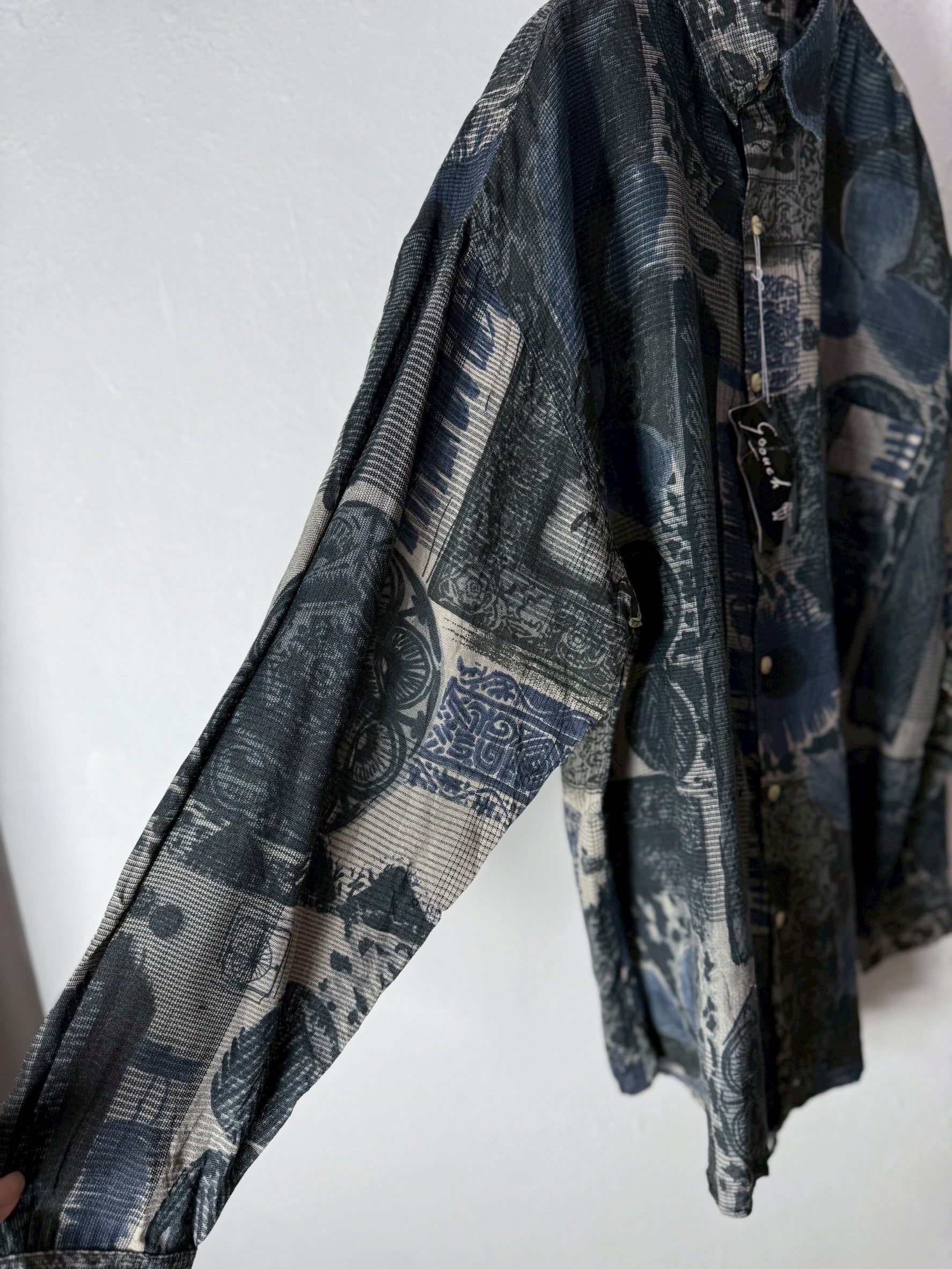 90's “GOOUCH” silk/linen design shirt | SISON