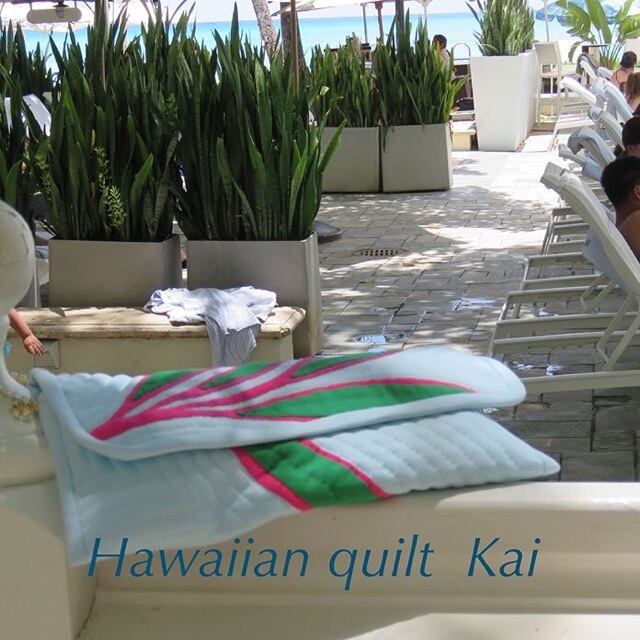 ティーリーフのクラッチバッグ パーティー用 ムームー ドレスに合わせて ハワイアンキルト キット Hawaiian quilt Kai
