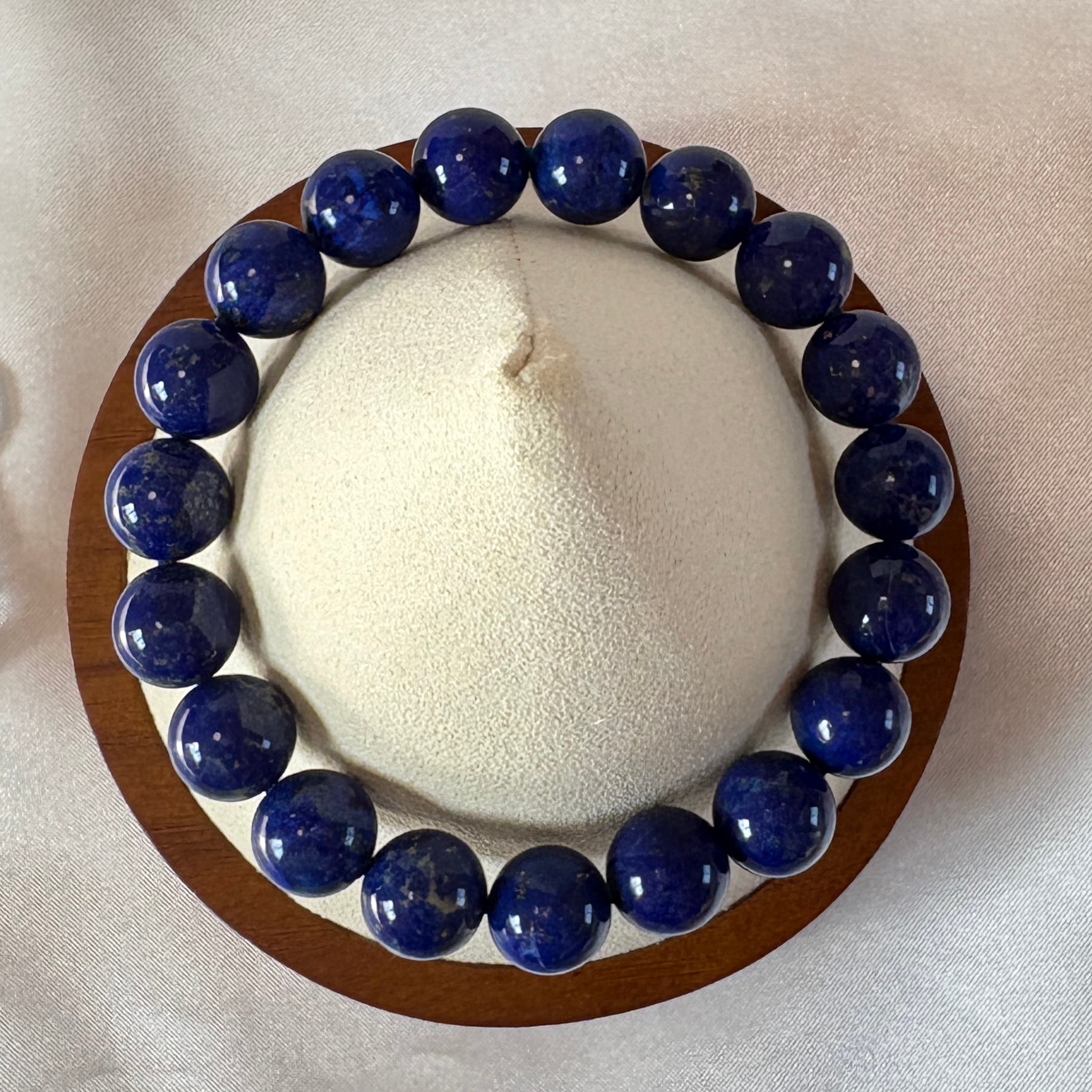 ⭐高品質ラピスラズリ⭐ アフガニスタン産 10㎜珠 ブレスレット 天然 本物 無着色・無加工 一点もの 内周16cm