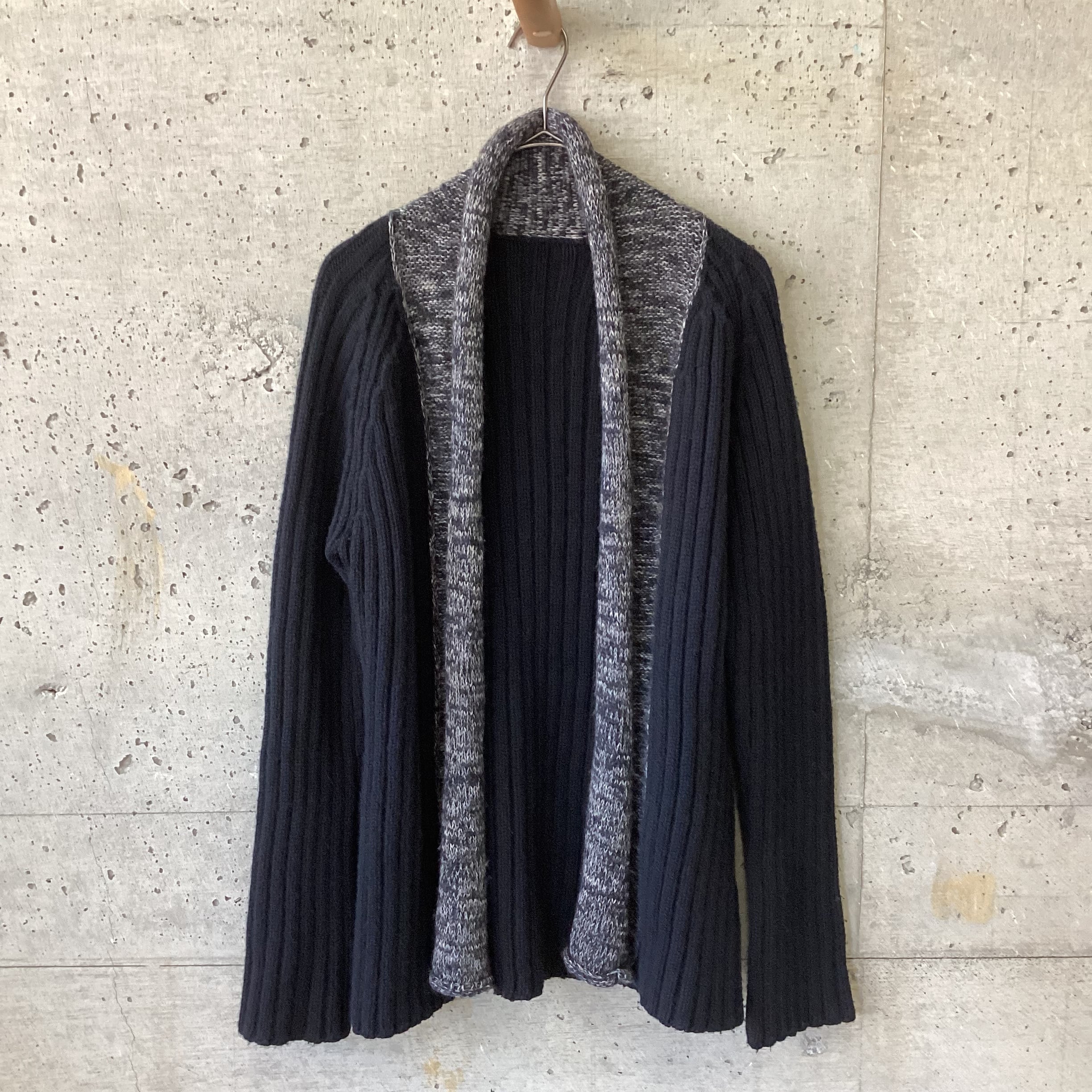 yohji yamamoto knit cardigan with stole