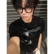 VINTAGE ストリート ルビーネックプリントTシャツ T2109
