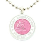 オリジナル ミディアム ピンク / ホワイト セントクリストファー ネックレス：GET BACK NECKLACES ゲット バック ネックレスズ