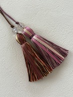 輸入デザインタッセル フランス ビーズ カルトナージュ パープル/ブラウン 9cm カルトナージュ デコレーション材 インテリア