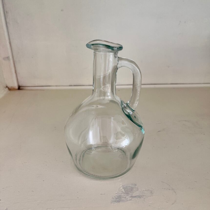 french glass handle vase / フレンチ ガラス ハンドル ベース オブジェ アンティーク調 花瓶 韓国 北欧 インテリア 雑貨