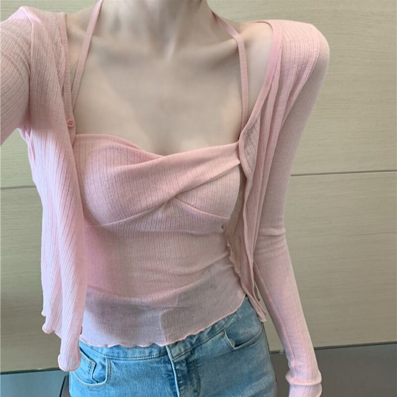 カーディガンジャケット サマースタイル 大人ガーリー スウィート キュート カジュアル 夏物 ピュア ブラックストロベリース24516321168