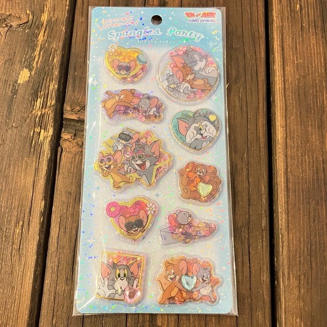 トムとジェリー×カミオジャパン　ハローキティ　スパンコールパーティーステッカー　X15