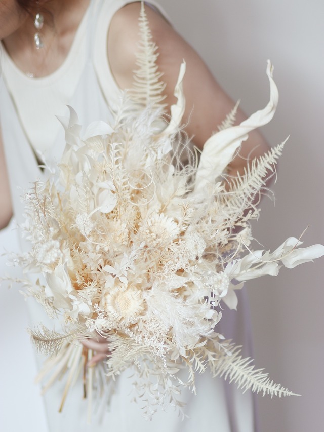 〈完成品販売ブーケ〉white beige natural bouquet