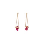 EDE219A Rainbow Diam Pierced Earrings <eikosi dyo>