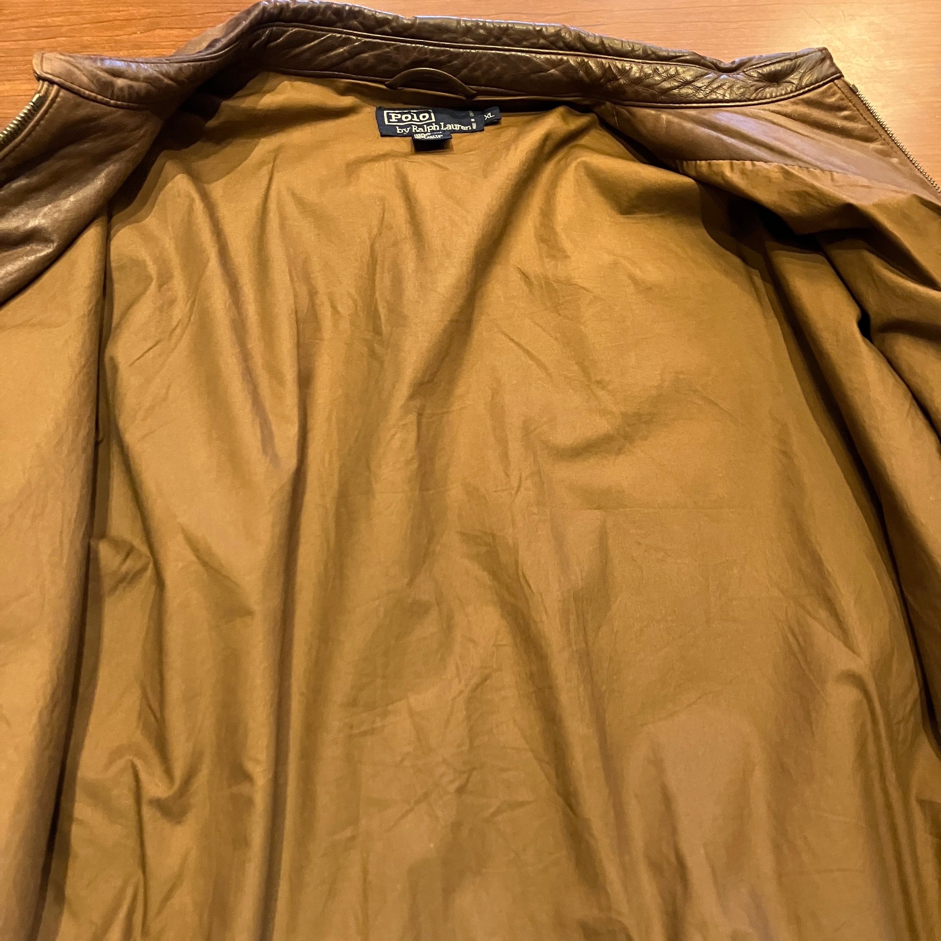 RALPH LAUREN LAMB LEATHER SWING TOP BROWN ポニー無し 1990'S OLD