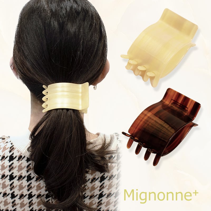 ヘアアクセ ヘアクリップ バンスクリップ 長方形 クリップ 飴色 ヘア