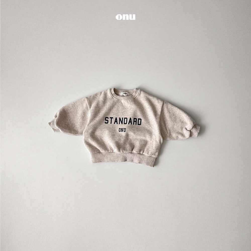 予約販売【ONU】スタンダードロゴ裏起毛スウェット オートミール 80〜120cm 2025 WINTER 韓国子供服