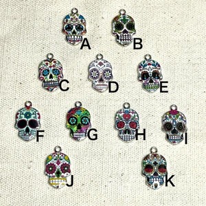 エナメルスカルヘッドシルバーベースチャーム/ドクロ