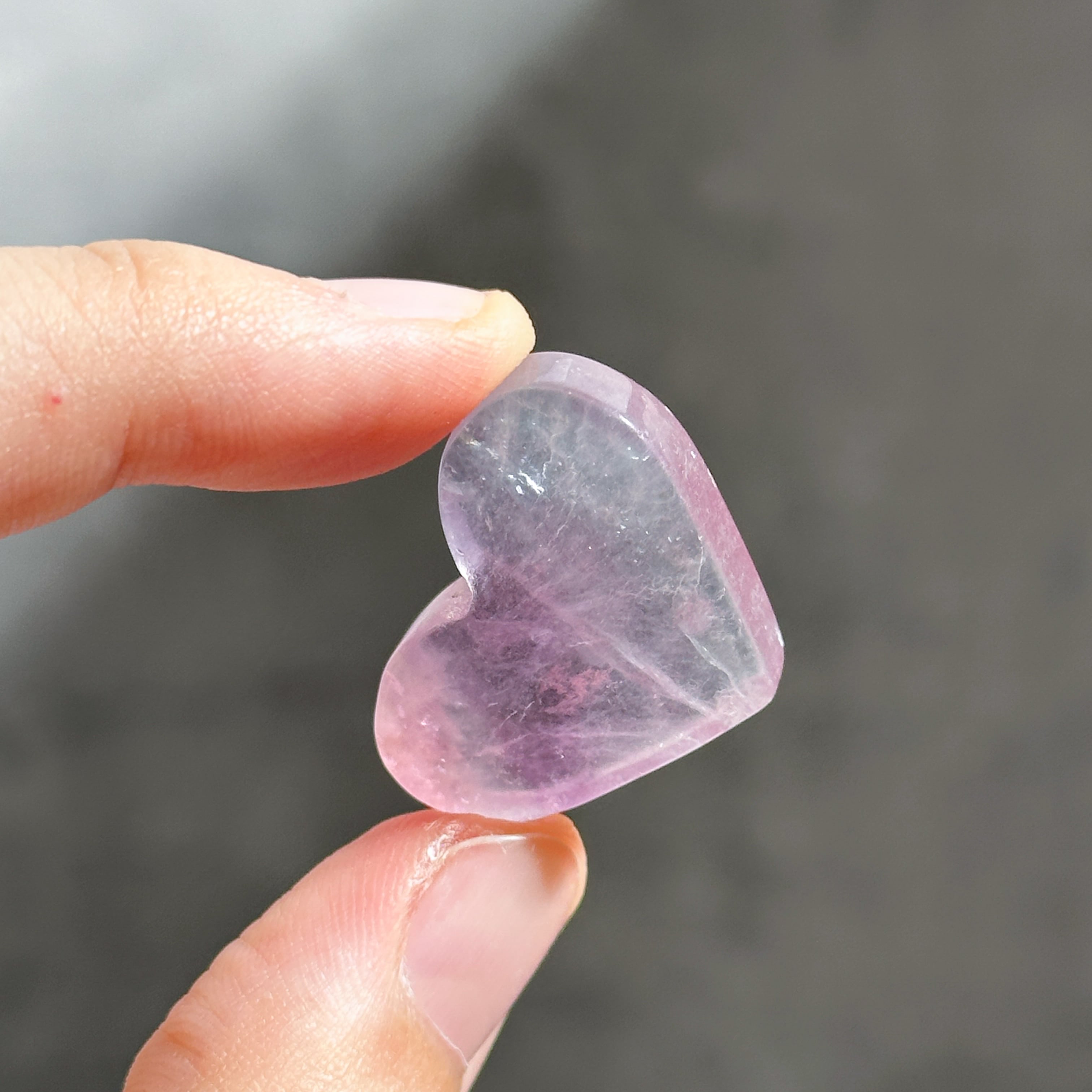 レインボーフローライト ハート 3個set 02◇ Rainbow Fluorite