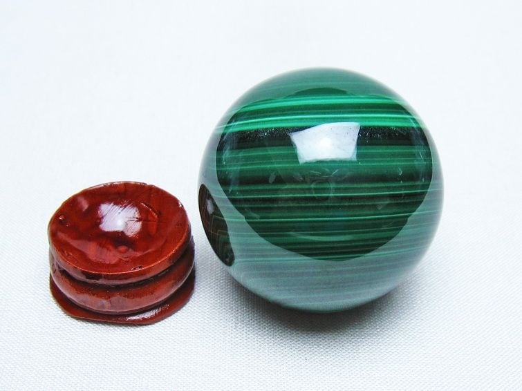 マラカイト 丸玉 40mm スフィア 置物 一点物 141-8322 | 天然石