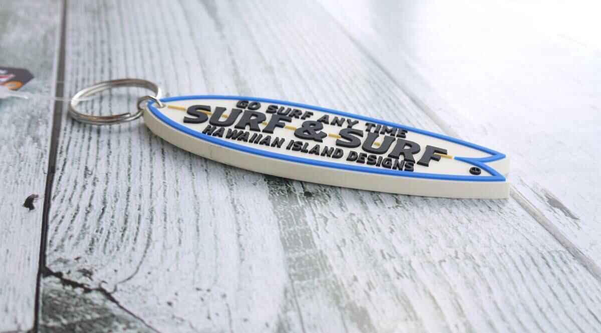☆ハワイアン雑貨☆SURF&SURF／サーフボード型キーリング