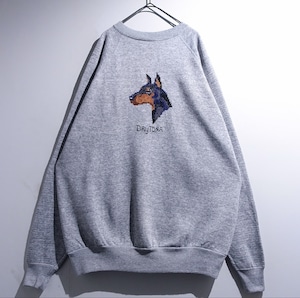 "90s "Tultex" Gray Daytona Doberman Embroidery Sweat"