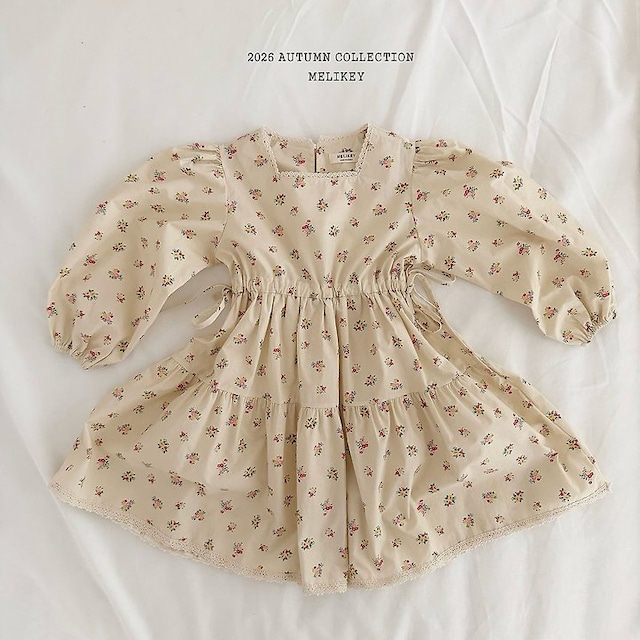 【取寄】melikey|vintage flower dress|ヴィンテージフラワーワンピース|XS-JM|kids&jr|26 autumn