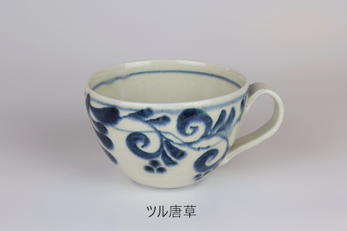 安南 カフェオレカップ ツル唐草