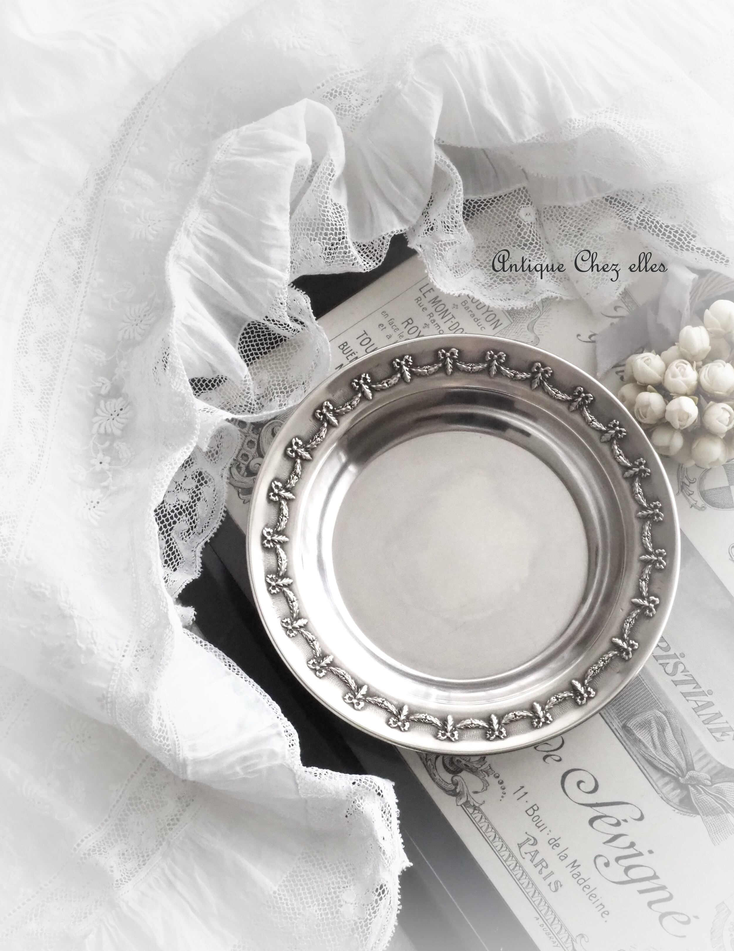 純銀製 リボンガーランドのディッシュ | Antique Chez elles シェゼル