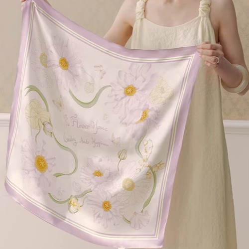 フラワープリント 大判スカーフ 00107 画像