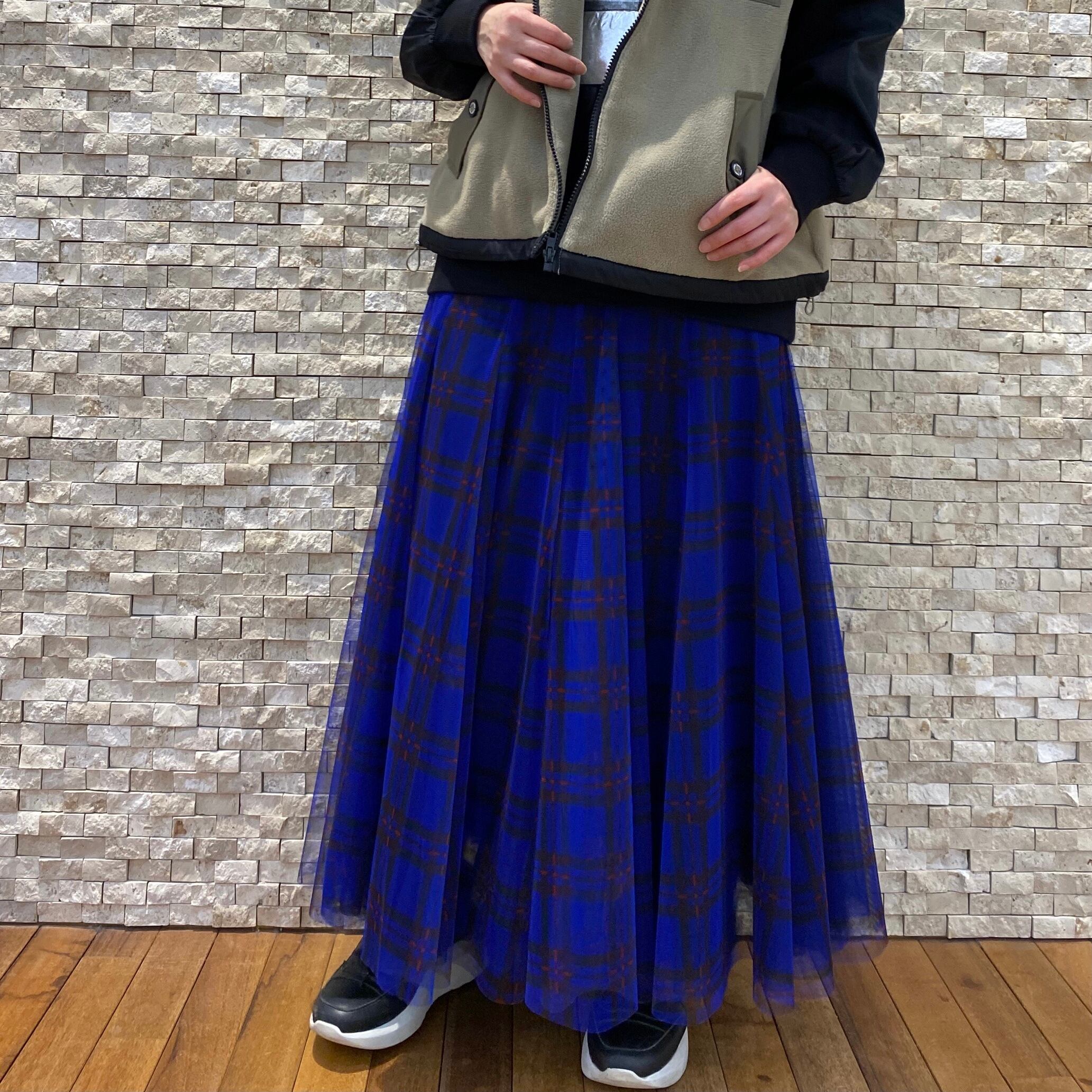 【TRANOI】チェックチュールスカート(214R515)