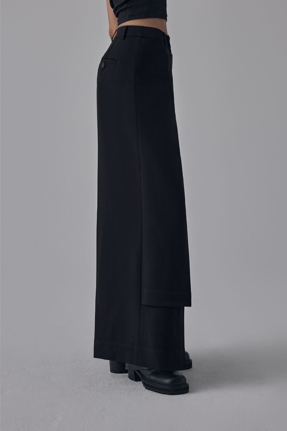 12/27発送 [TREEMINGBIRD] Side Buckle Wrap Skirt Pants