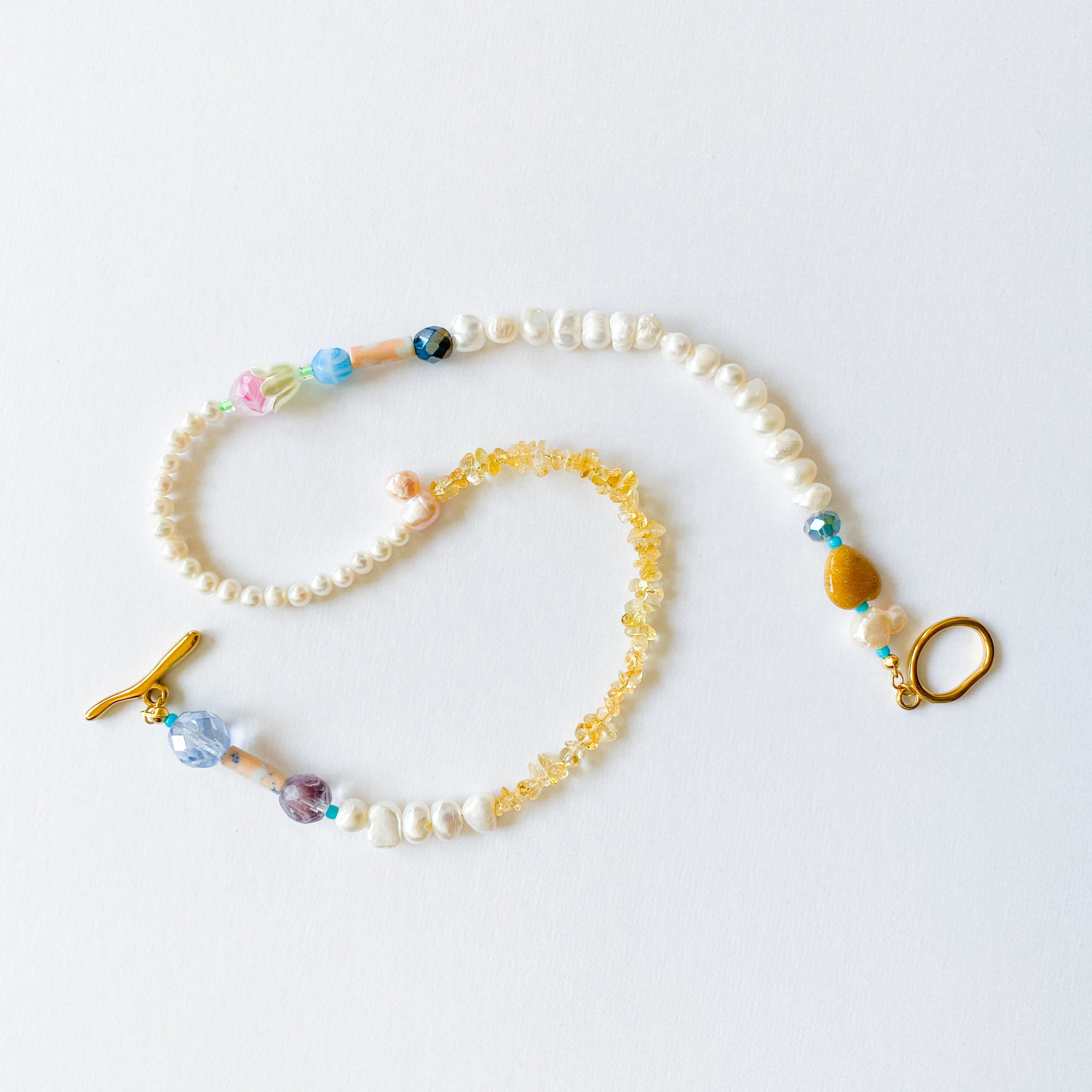 淡水パールとビーズのネックレス(たまに天然石）